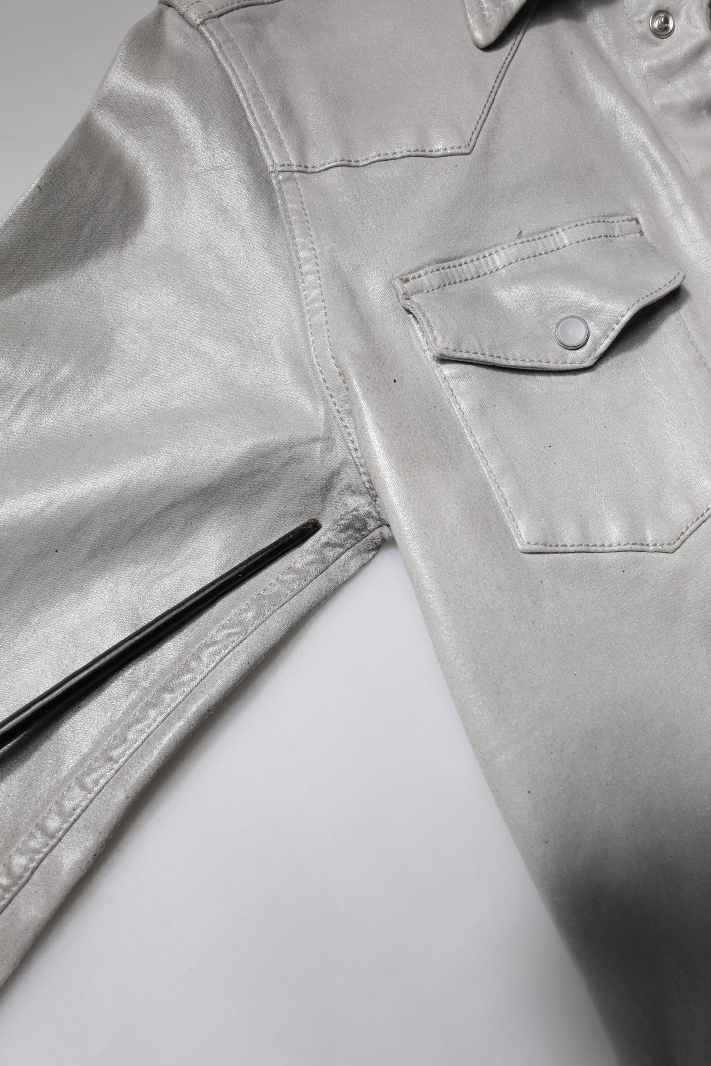 Dolce &amp; Gabbana – Button-Down-Hemd aus Baumwolle in Metallic-Grau