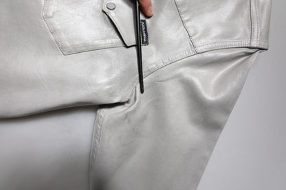 Dolce &amp; Gabbana – Button-Down-Hemd aus Baumwolle in Metallic-Grau