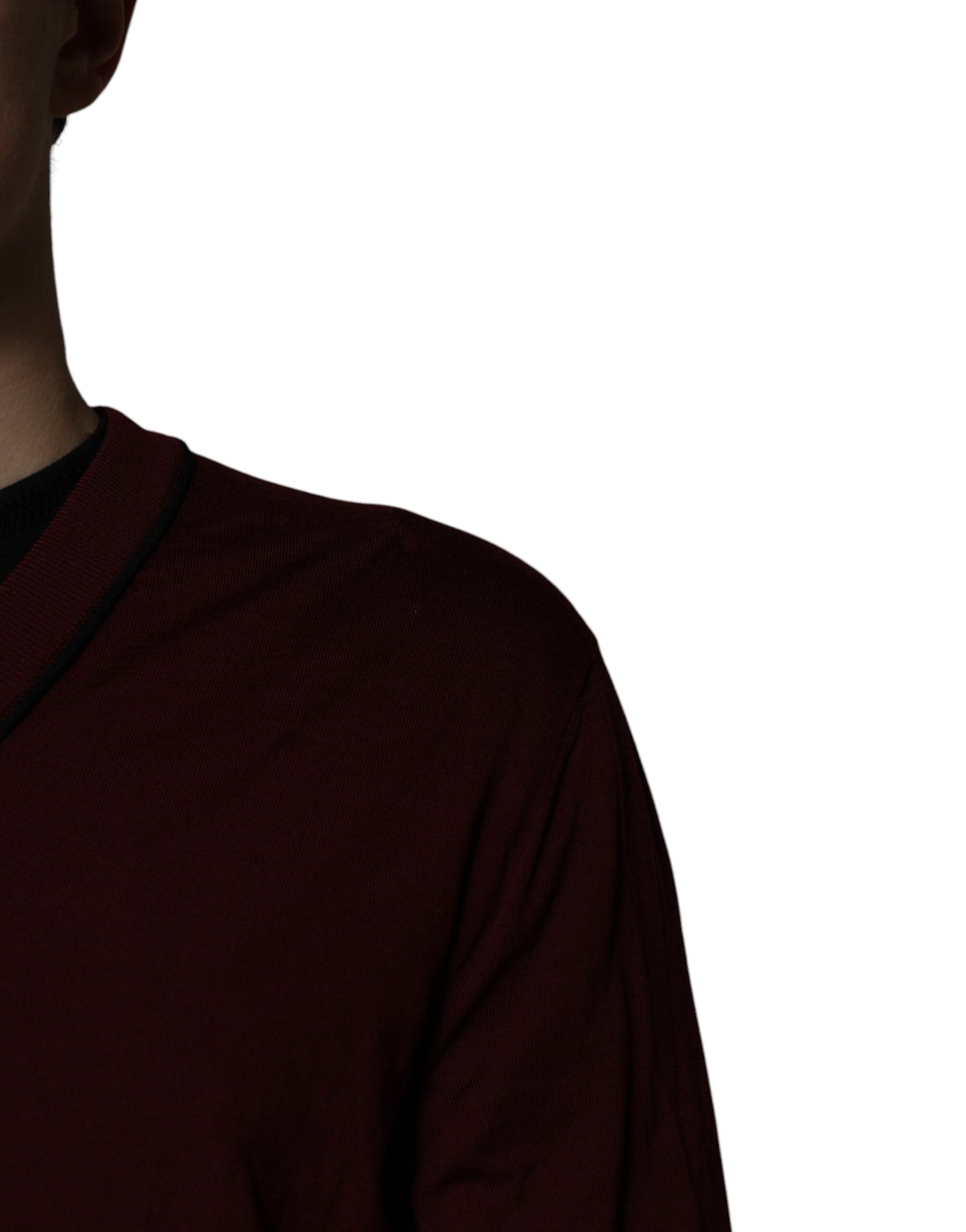 Dolce &amp; Gabbana Kaschmirpullover mit V-Ausschnitt für Herren, kastanienbraun