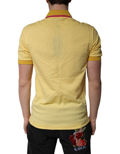Dolce &amp; Gabbana – Gelbes Poloshirt aus Baumwolle mit Logo und Kragen