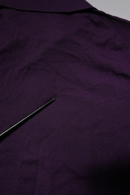 Dolce &amp; Gabbana – Violettes Poloshirt mit Kragen aus Kaschmir