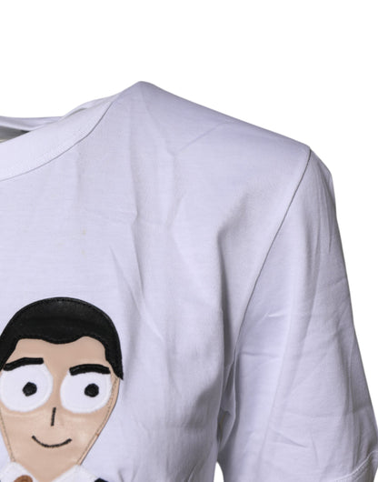 Dolce &amp; Gabbana Weißes #DGFamily Baumwoll-T-Shirt mit Rundhalsausschnitt