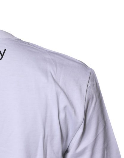 Dolce &amp; Gabbana Weißes #DGFamily Baumwoll-T-Shirt mit Rundhalsausschnitt