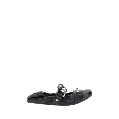 Balenciaga Ballerinas aus schwarzem Kalbsleder Modell Bos Taurus