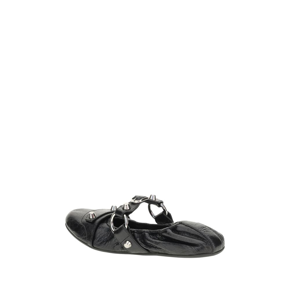 Balenciaga Ballerinas aus schwarzem Kalbsleder Modell Bos Taurus