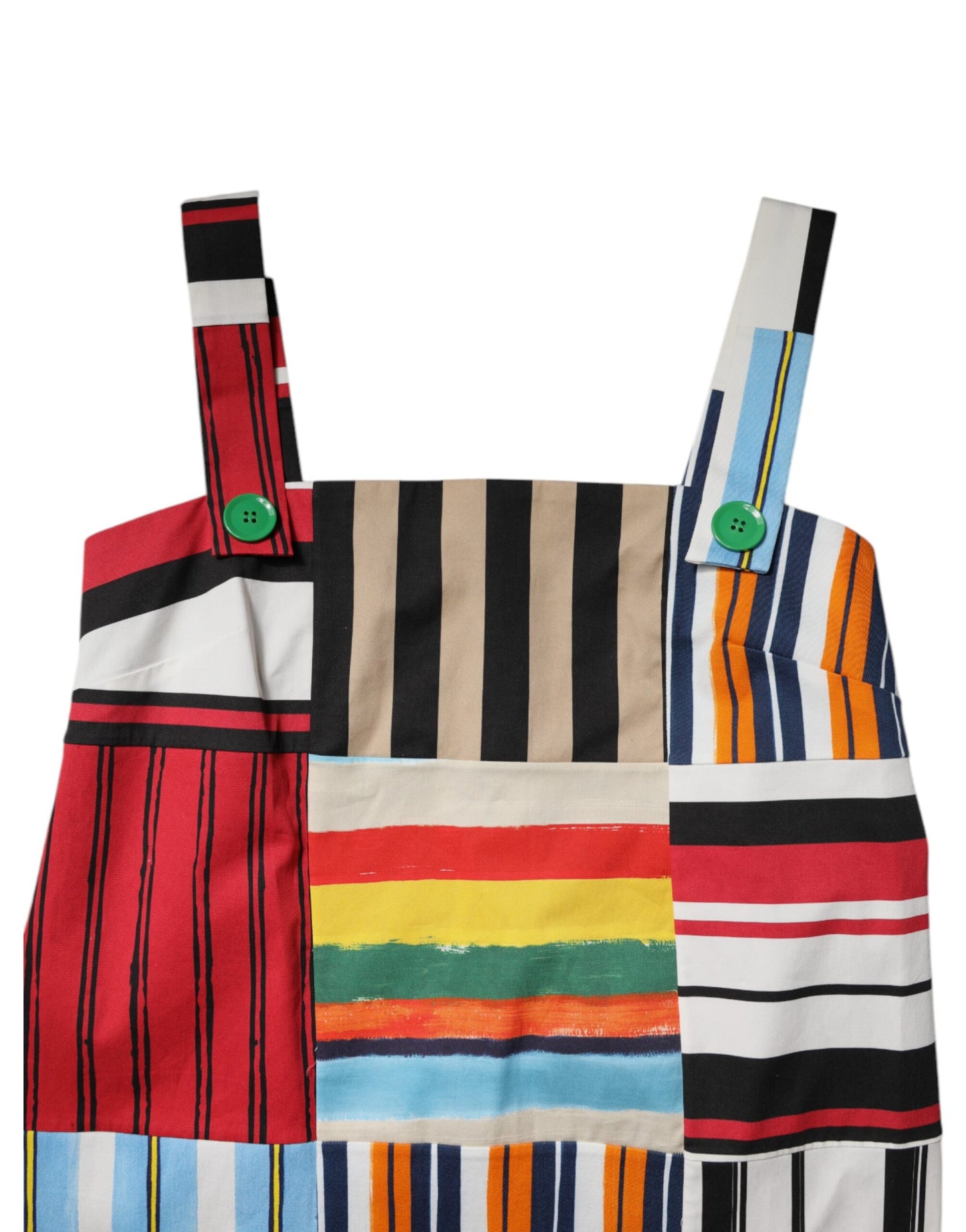 Dolce &amp; Gabbana – Ärmelloses Kleid aus mehrfarbiger Baumwolle mit Streifen