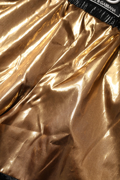 Dolce &amp; Gabbana Metallic Gold High Waist Damen Hotpants Short
