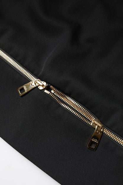 تنورة قصيرة سوداء من الصوف البكر بخصر مرتفع من دولتشي آند غابانا