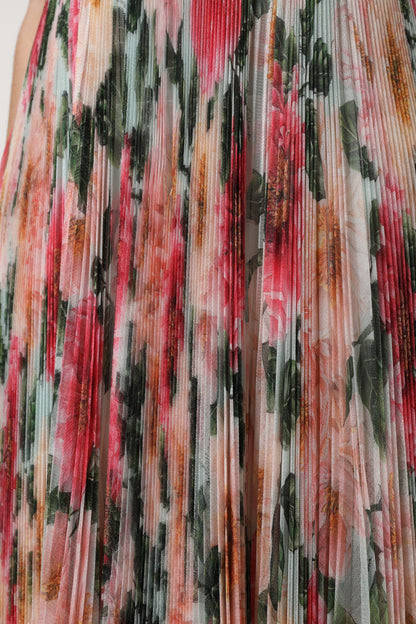 Dolce &amp; Gabbana – Mehrfarbiger Midirock aus Seide mit Blumenmuster und hoher Taille