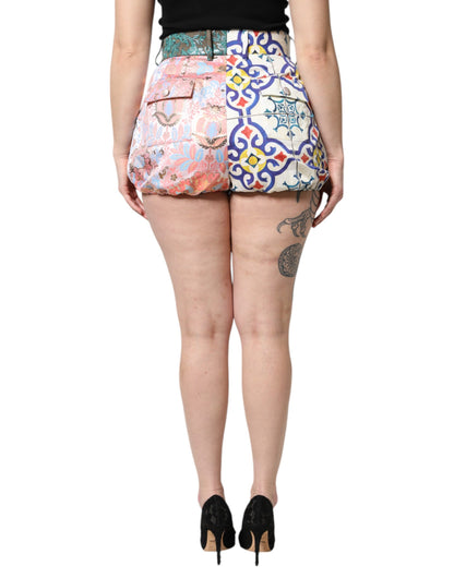 Dolce &amp; Gabbana Mehrfarbige Hotpants-Shorts aus Baumwolle mit Patchwork