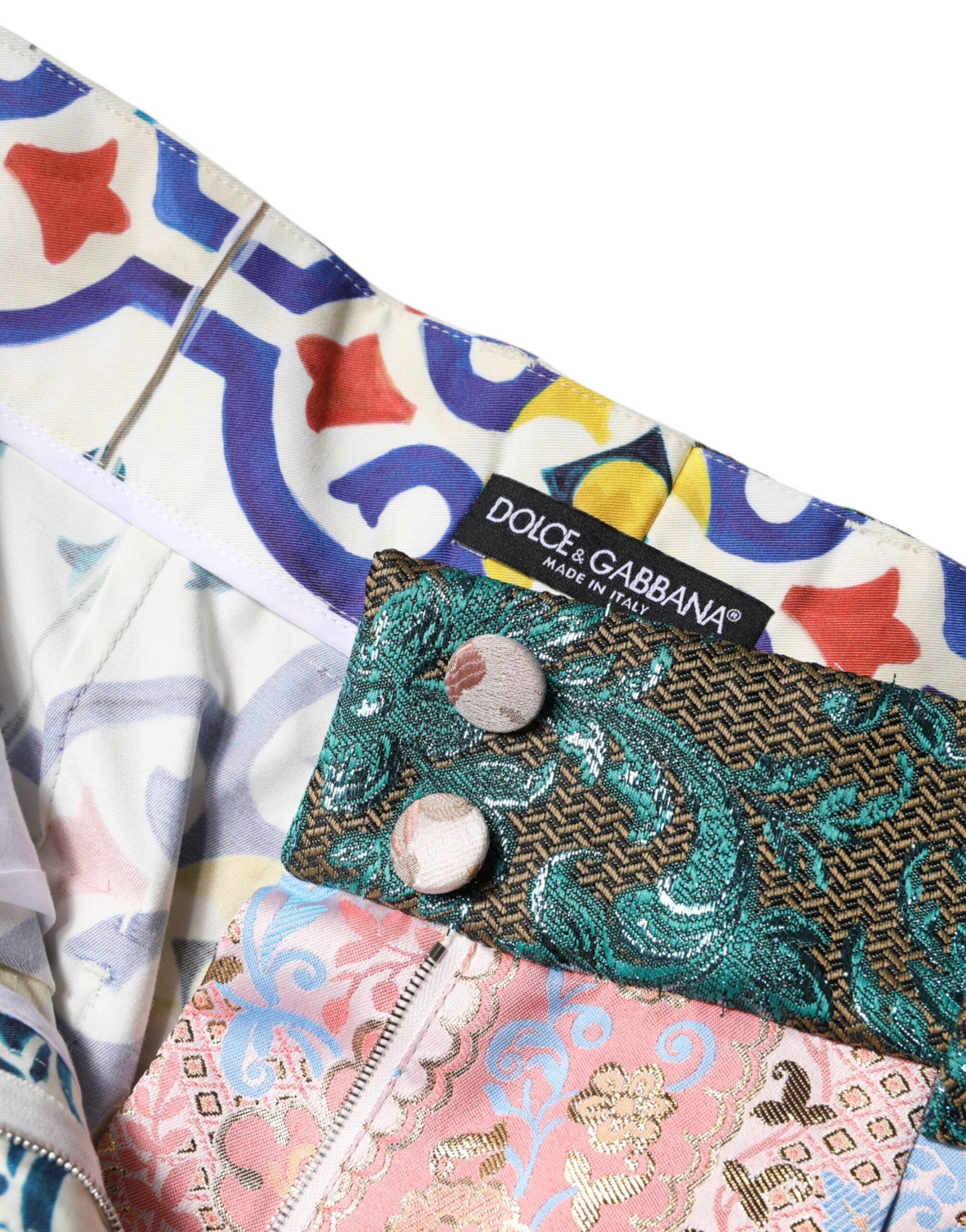 Dolce &amp; Gabbana Mehrfarbige Hotpants-Shorts aus Baumwolle mit Patchwork