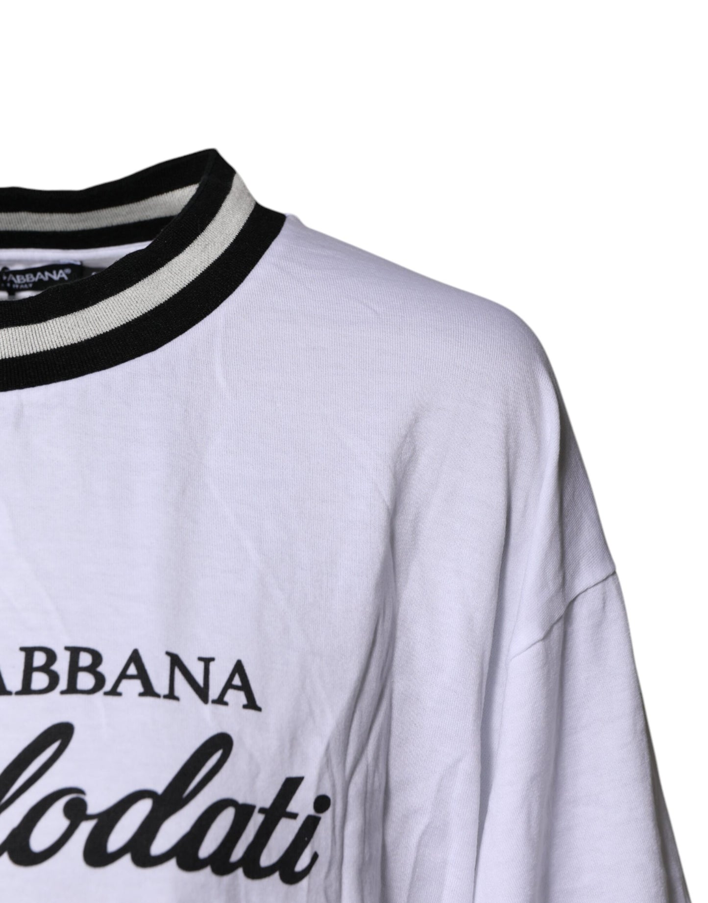 Dolce &amp; Gabbana – Weißes T-Shirt aus Baumwolle „DG Fashion“ mit Rundhalsausschnitt