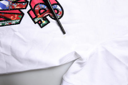 Dolce &amp; Gabbana – Weißes T-Shirt mit Rundhalsausschnitt und Logo-Print aus Baumwolle