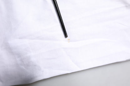 Dolce &amp; Gabbana – Weißes T-Shirt mit Rundhalsausschnitt und Logo-Print aus Baumwolle