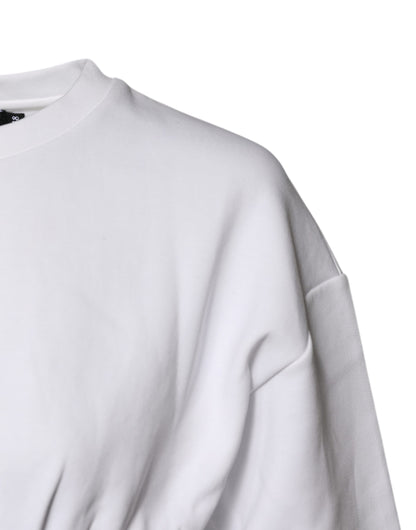 Dolce &amp; Gabbana – Blusenoberteil aus weißer Baumwollmischung mit 3/4-Ärmeln
