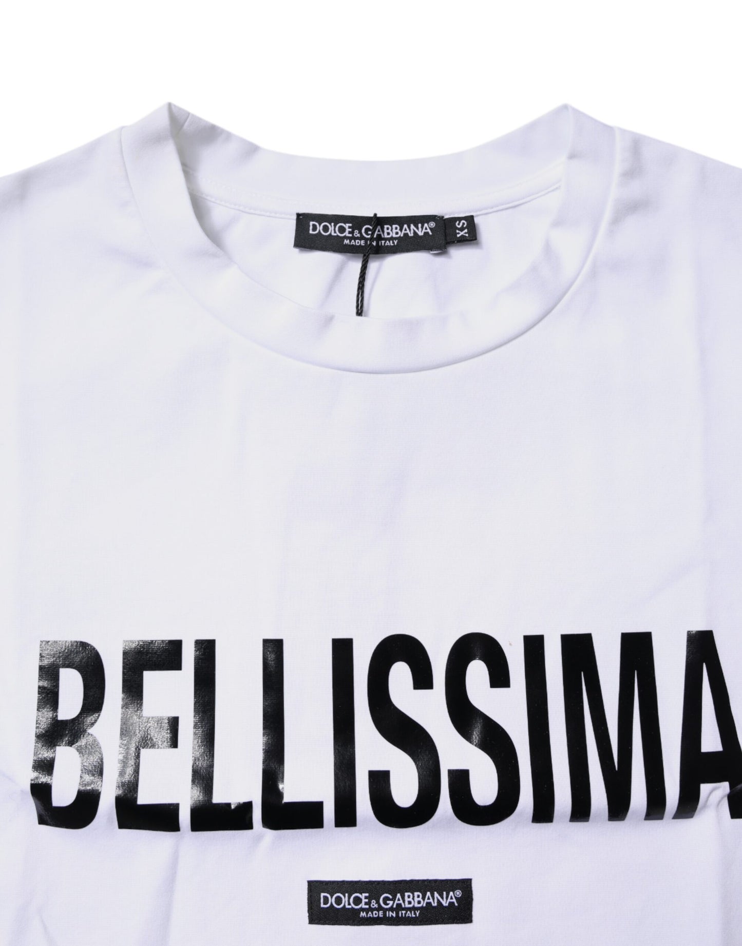 Dolce & Gabbana White Bellissima Cotton Crew Neck T-shirt