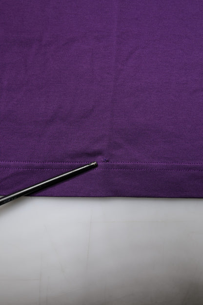 Dolce &amp; Gabbana – Violettes T-Shirt aus Baumwolle mit Rundhalsausschnitt und kurzen Ärmeln