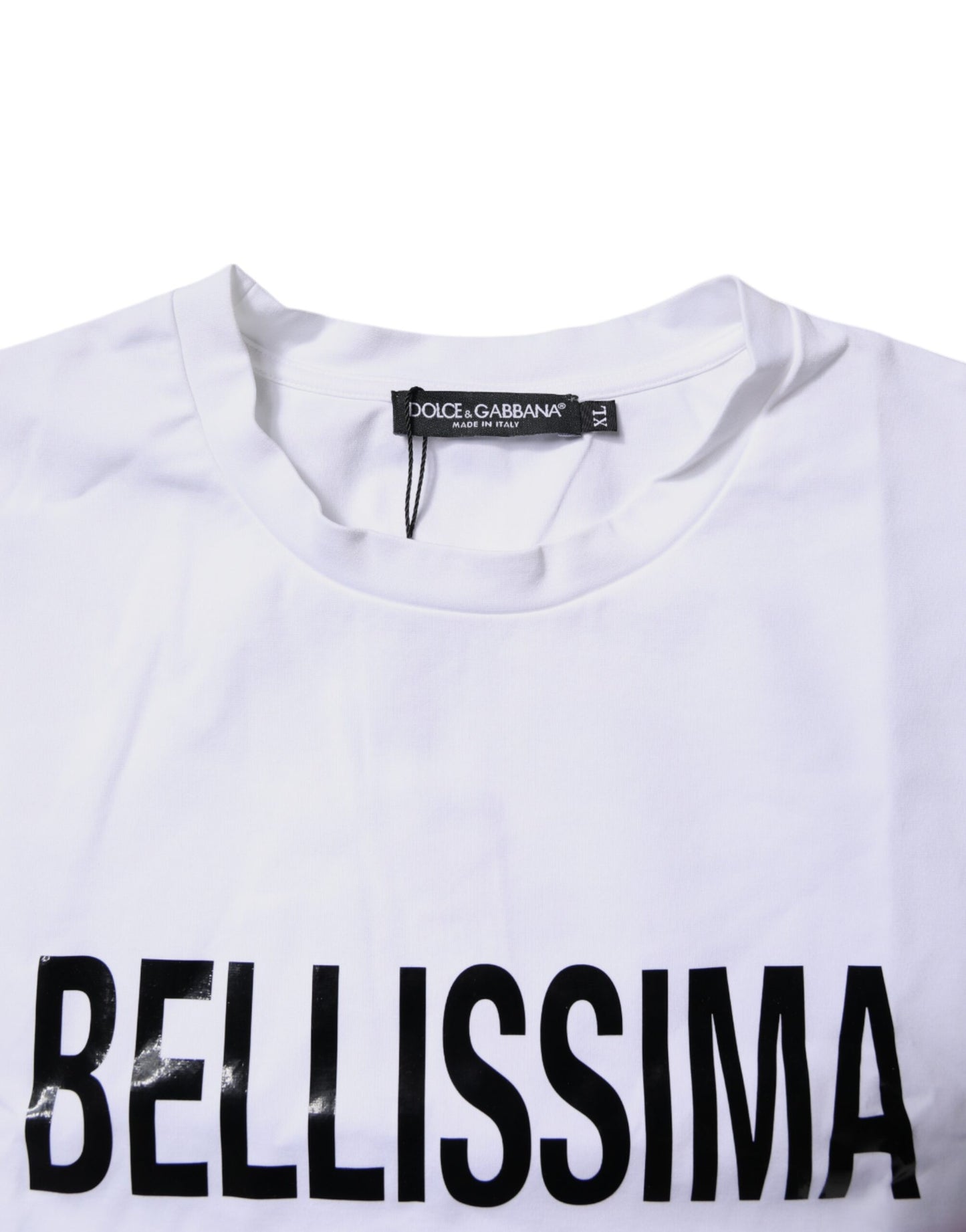 Dolce & Gabbana White Bellissima Cotton Crew Neck T-shirt