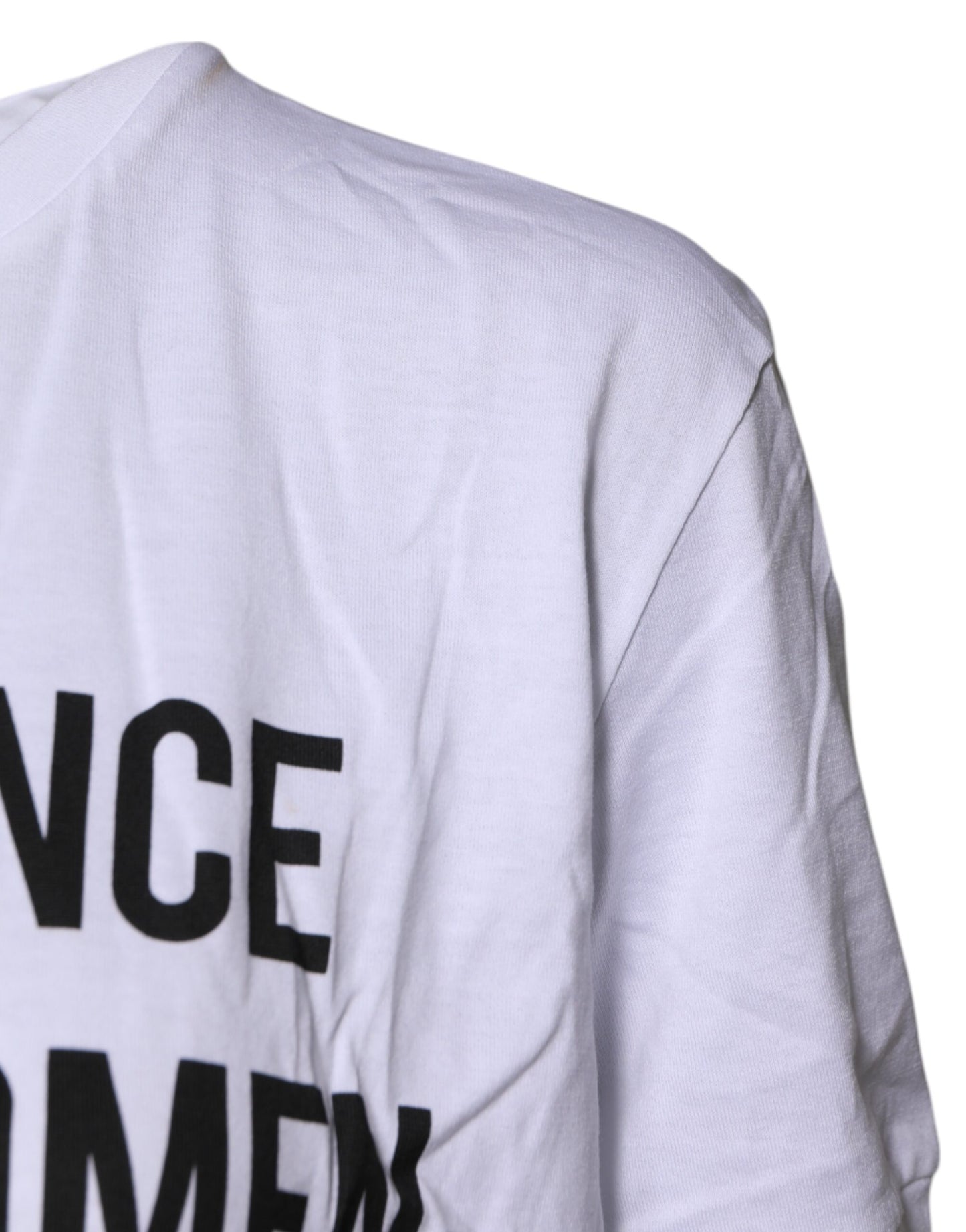 Dolce &amp; Gabbana – Weißes, bedrucktes T-Shirt mit Rundhalsausschnitt aus Baumwolle