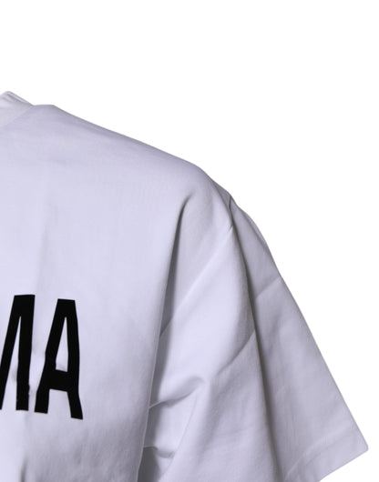 Dolce &amp; Gabbana Weißes Bellissima-T-Shirt aus Baumwolle mit Rundhalsausschnitt