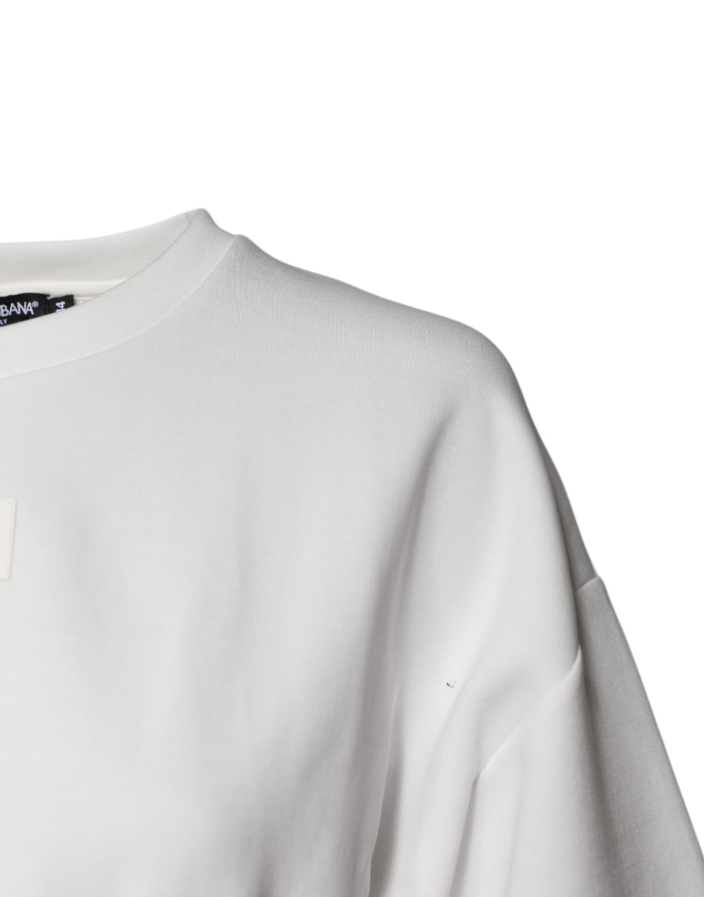 Dolce &amp; Gabbana – Blusenoberteil aus weißer Baumwollmischung mit 3/4-Ärmeln