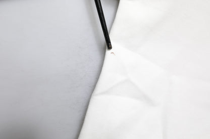 Dolce &amp; Gabbana – Blusenoberteil aus weißer Baumwollmischung mit 3/4-Ärmeln