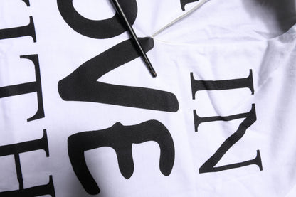 Dolce & Gabbana White Cotton Silk Blend Ascot Collar T-shirt