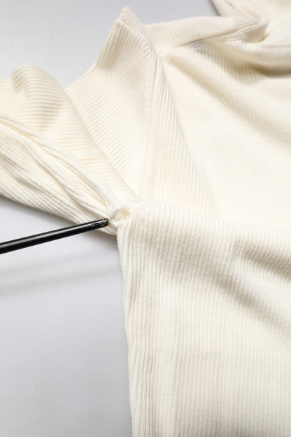 Dolce &amp; Gabbana – Cremefarbener, schmaler Rollkragenpullover mit langen Ärmeln