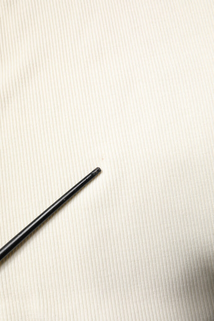 Dolce &amp; Gabbana – Cremefarbener, schmaler Rollkragenpullover mit langen Ärmeln