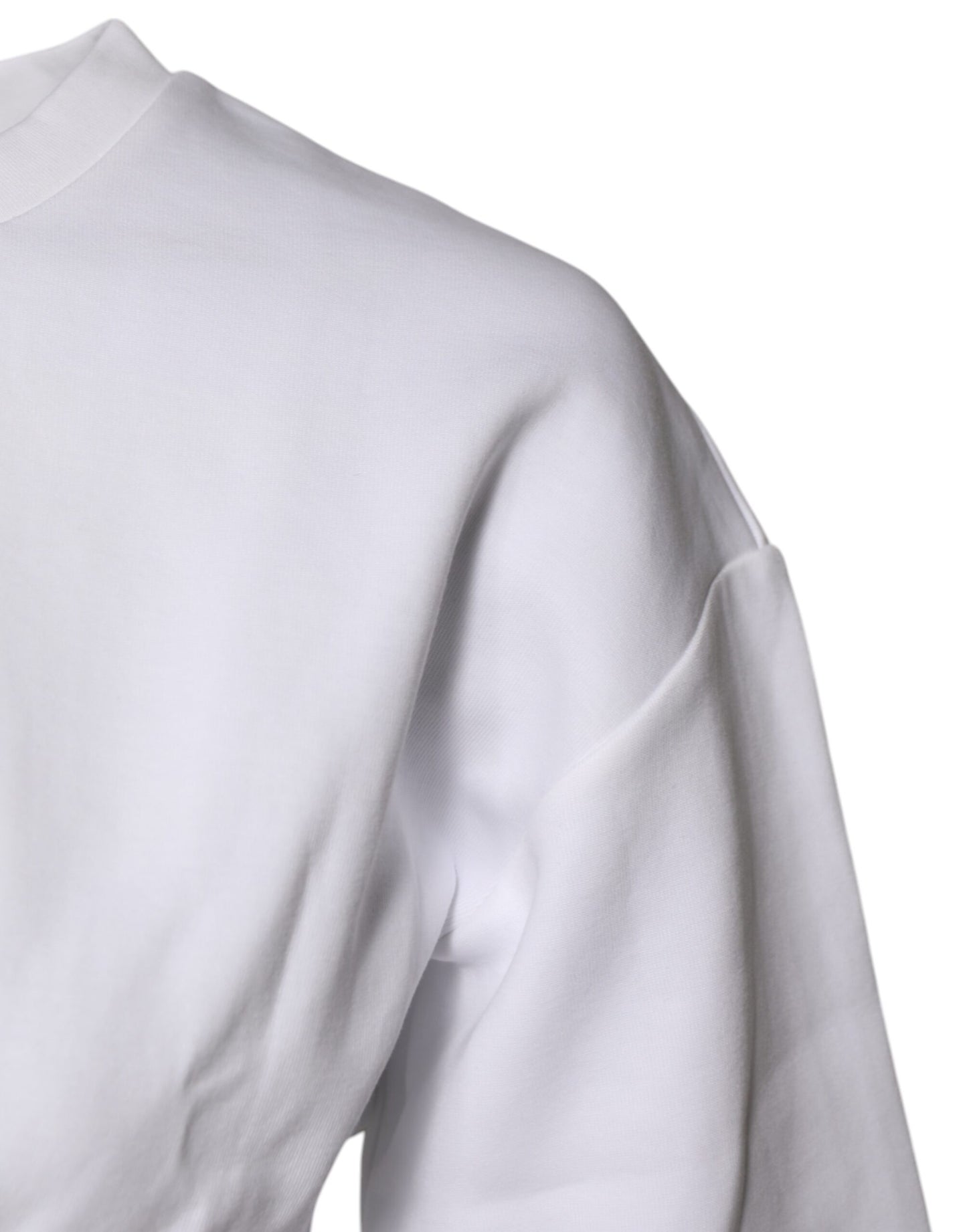 Dolce &amp; Gabbana – Blusenoberteil aus weißer Baumwollmischung mit 3/4-Ärmeln