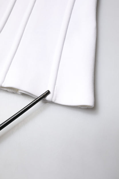 Dolce &amp; Gabbana – Blusenoberteil aus weißer Baumwollmischung mit 3/4-Ärmeln