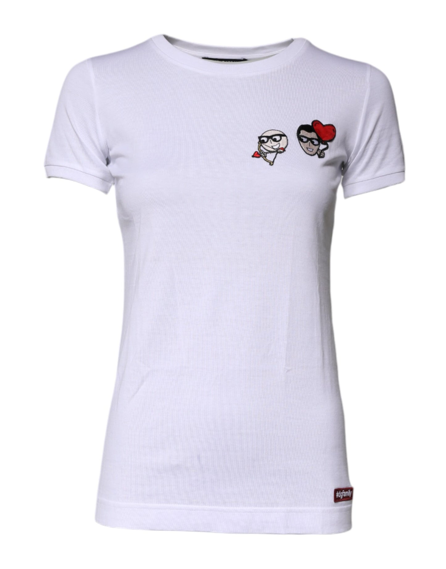 Dolce & Gabbana White #DGFAMILY Cotton Embroidery T-shirt