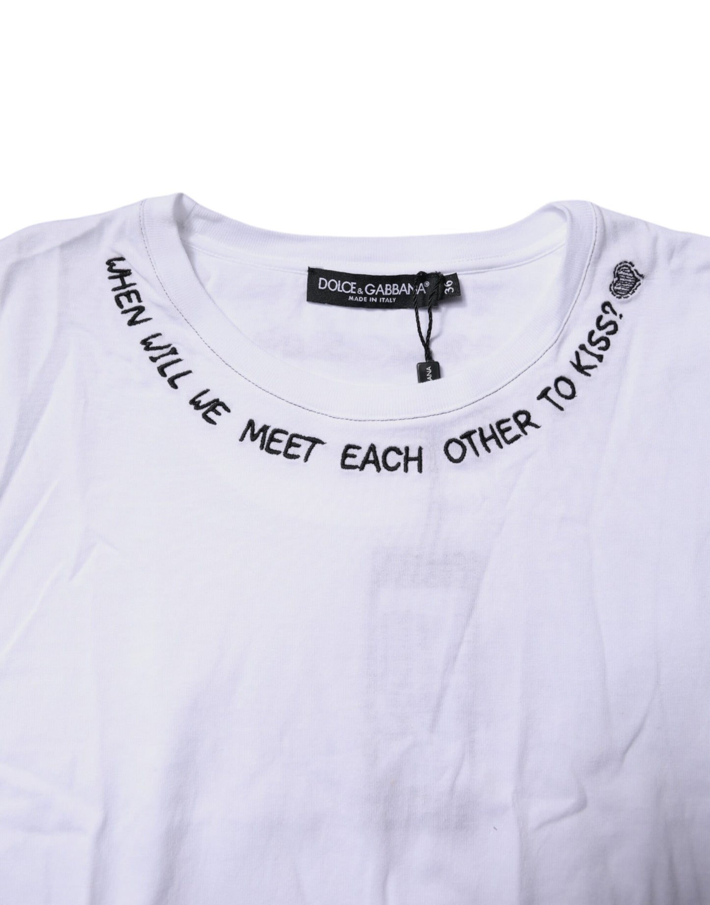 Dolce &amp; Gabbana – Ärmelloses Tank-T-Shirt aus weißer Baumwolle mit Aufdruck