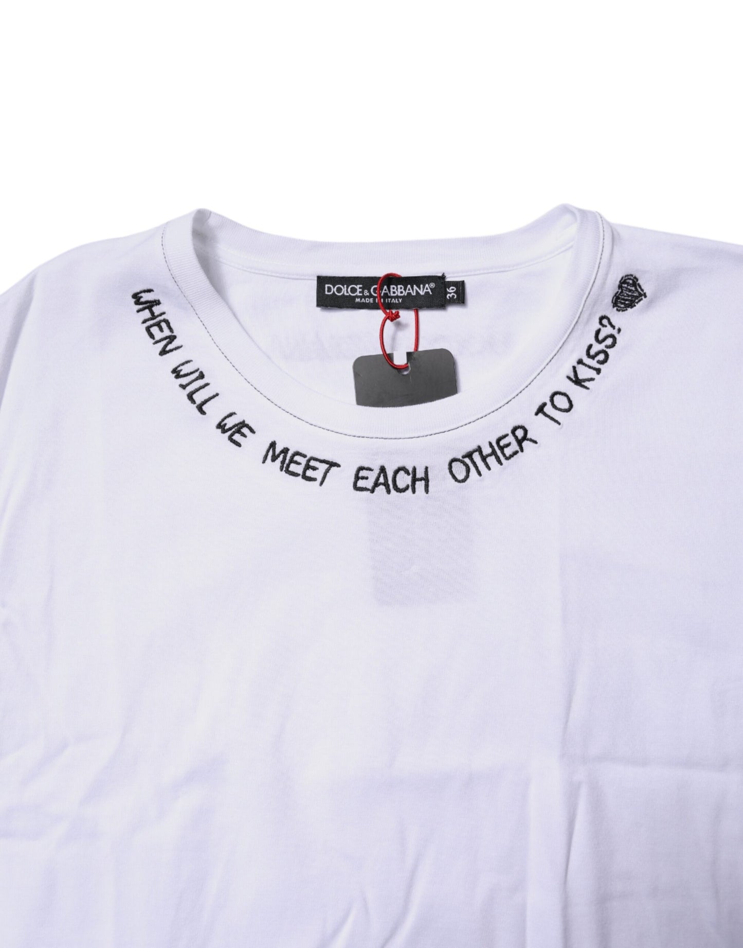 Dolce &amp; Gabbana – Ärmelloses Tank-T-Shirt aus weißer Baumwolle mit Aufdruck