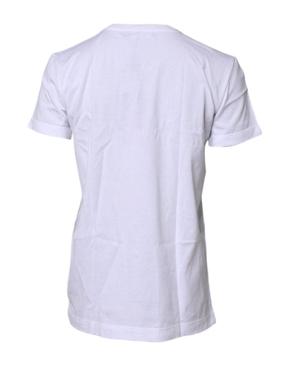 Dolce & Gabbana White Short Sleeves Round Neck Top T-shirt