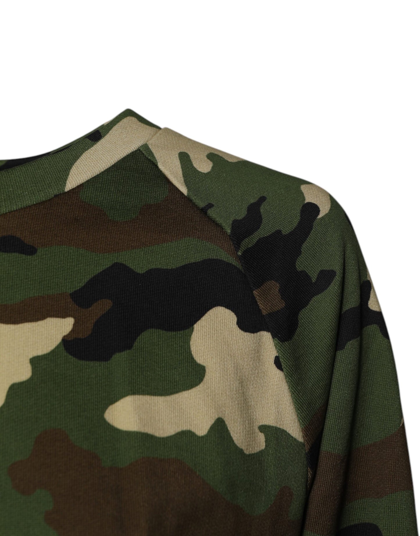 Dolce &amp; Gabbana – Mehrfarbiger, kurzer Sweatshirtpullover mit Camouflage-Muster