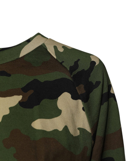 Dolce &amp; Gabbana – Mehrfarbiger, kurzer Sweatshirtpullover mit Camouflage-Muster