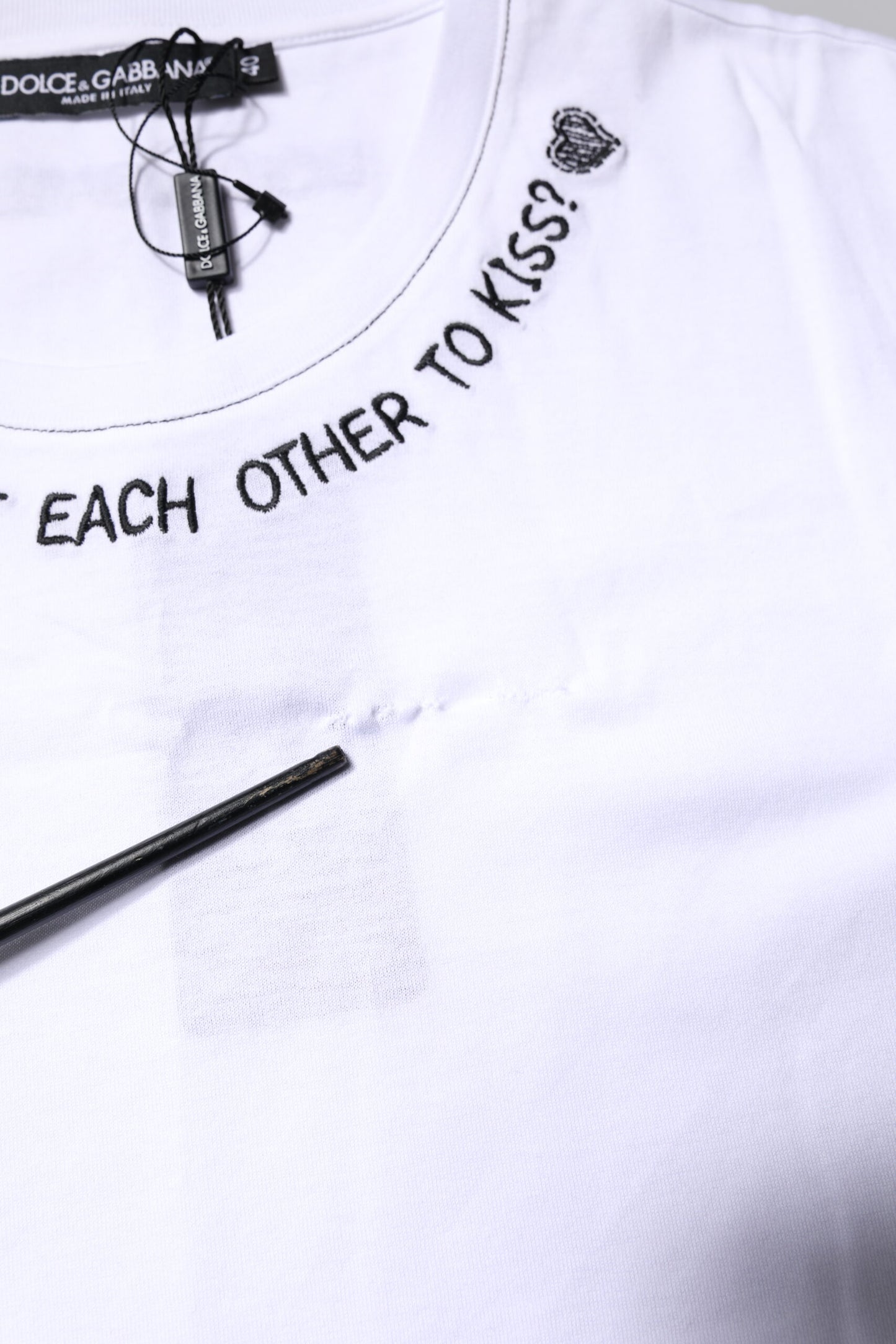 Dolce &amp; Gabbana – Ärmelloses Tank-T-Shirt aus weißer Baumwolle mit Aufdruck