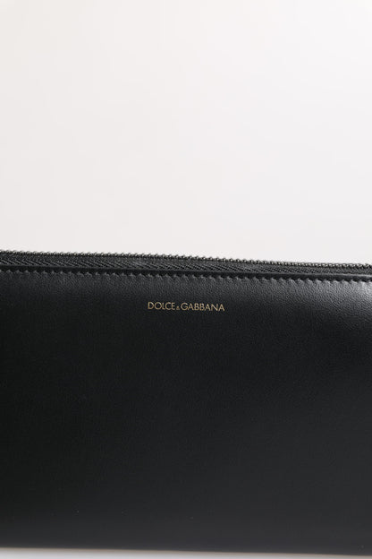 Dolce &amp; Gabbana – Kontinentale Geldbörse aus exotischem Leder mit Prägung in Schwarz und Blau