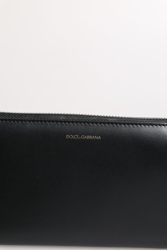 Dolce &amp; Gabbana – Kontinentale Geldbörse aus exotischem Leder mit Prägung in Schwarz und Blau