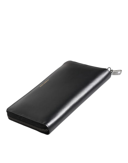 Dolce &amp; Gabbana – Kontinentale Geldbörse aus exotischem Leder mit Prägung in Schwarz und Blau