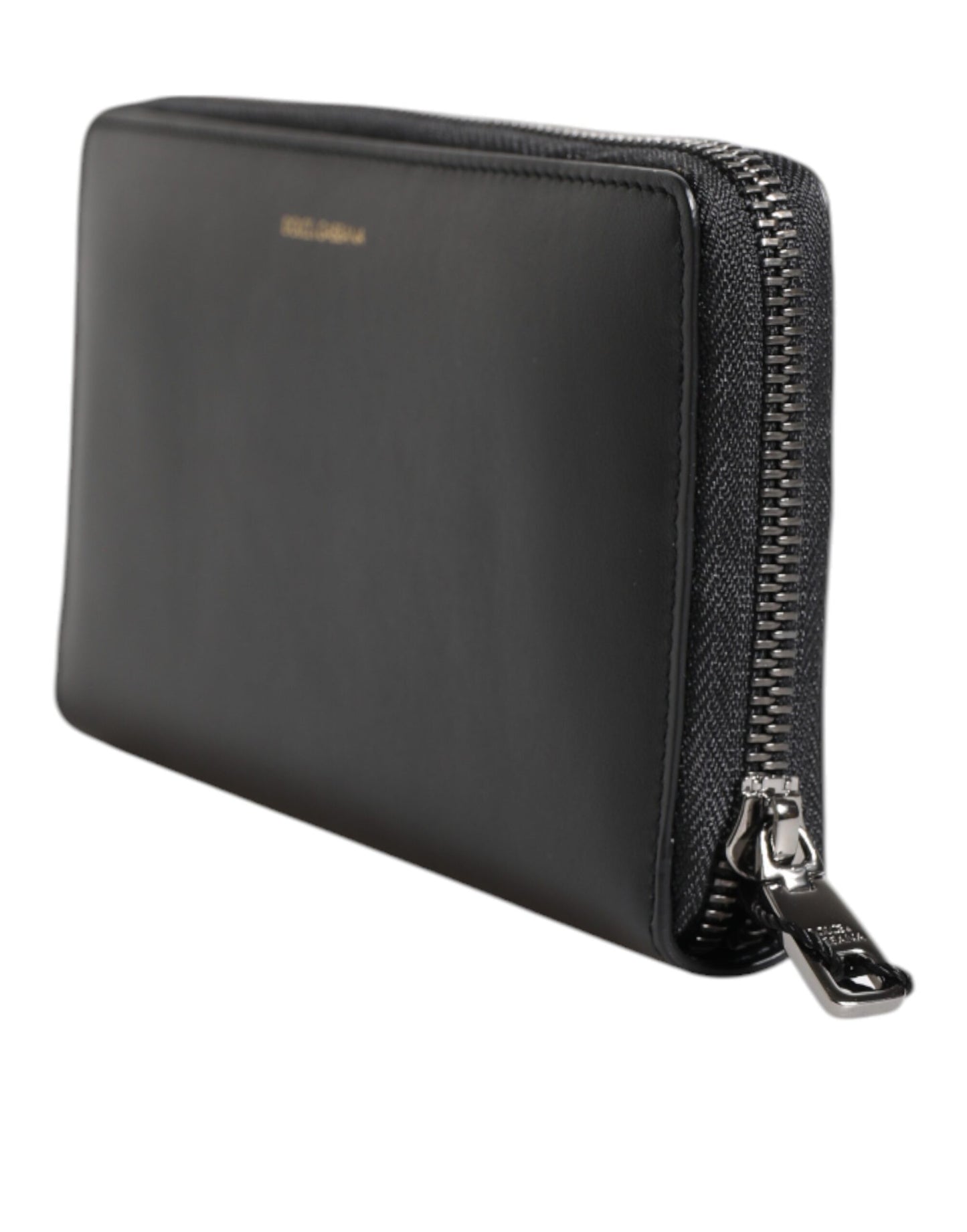 Dolce &amp; Gabbana – Kontinentale Geldbörse aus exotischem Leder mit Prägung in Schwarz und Blau