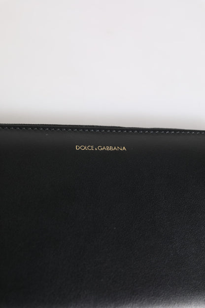 Dolce &amp; Gabbana – Kontinentale Geldbörse aus exotischem Leder mit Prägung in Schwarz und Blau