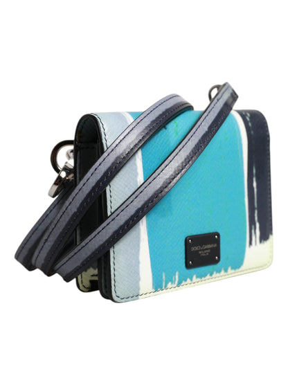 Dolce &amp; Gabbana Mehrfarbiges Kartenetui aus Leder mit DG-Logo