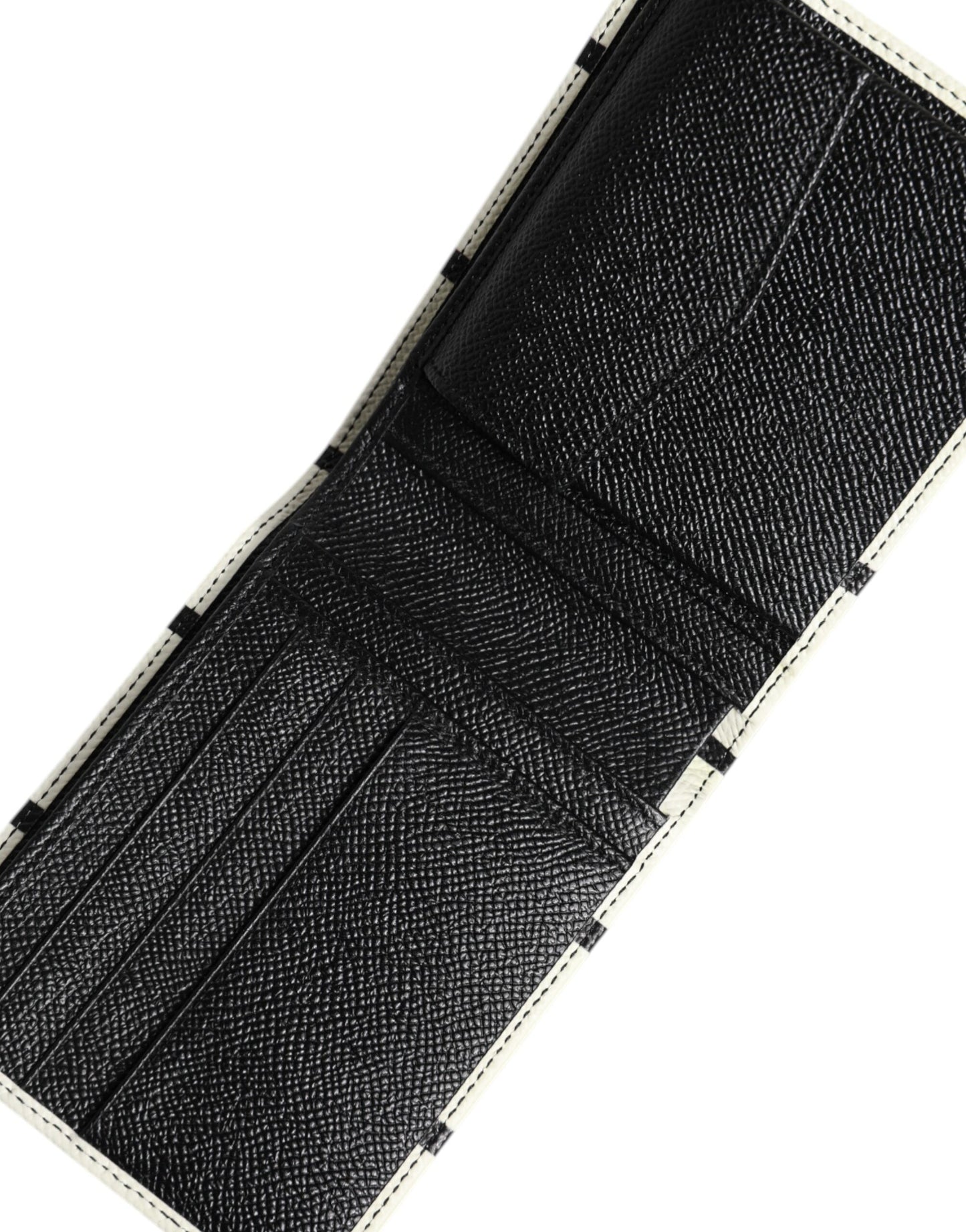 محفظة دولتشي آند غابانا DG Crown Royals ثنائية الطي من الجلد الأبيض