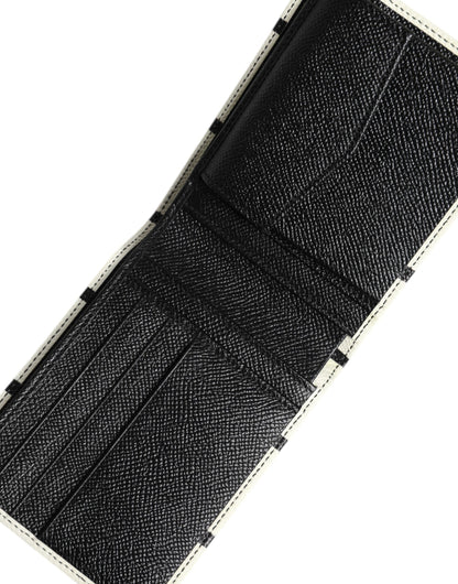 محفظة دولتشي آند غابانا DG Crown Royals ثنائية الطي من الجلد الأبيض