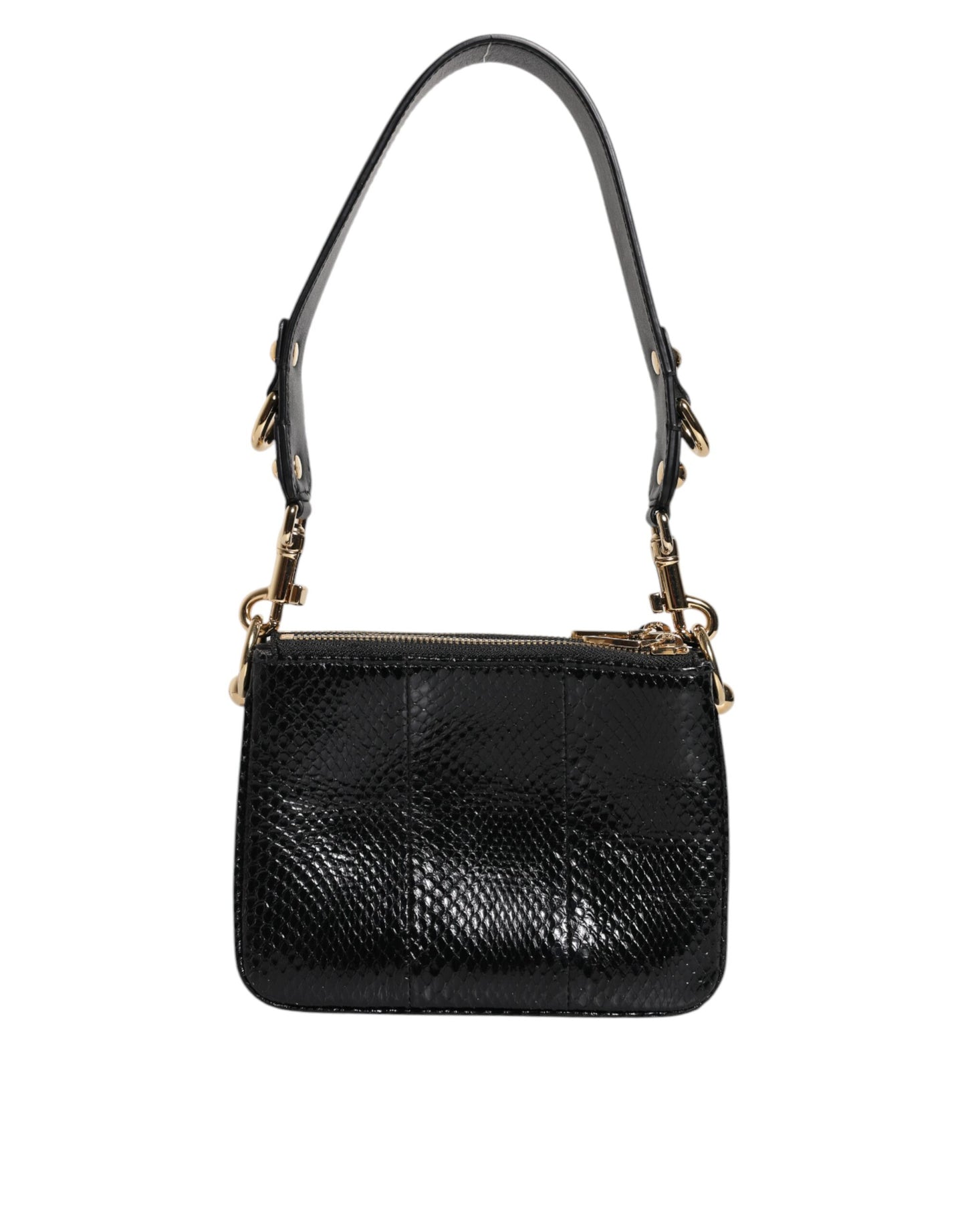 Dolce & Gabbana Black Exotic Leather Shoulder Sling Clutch Bag