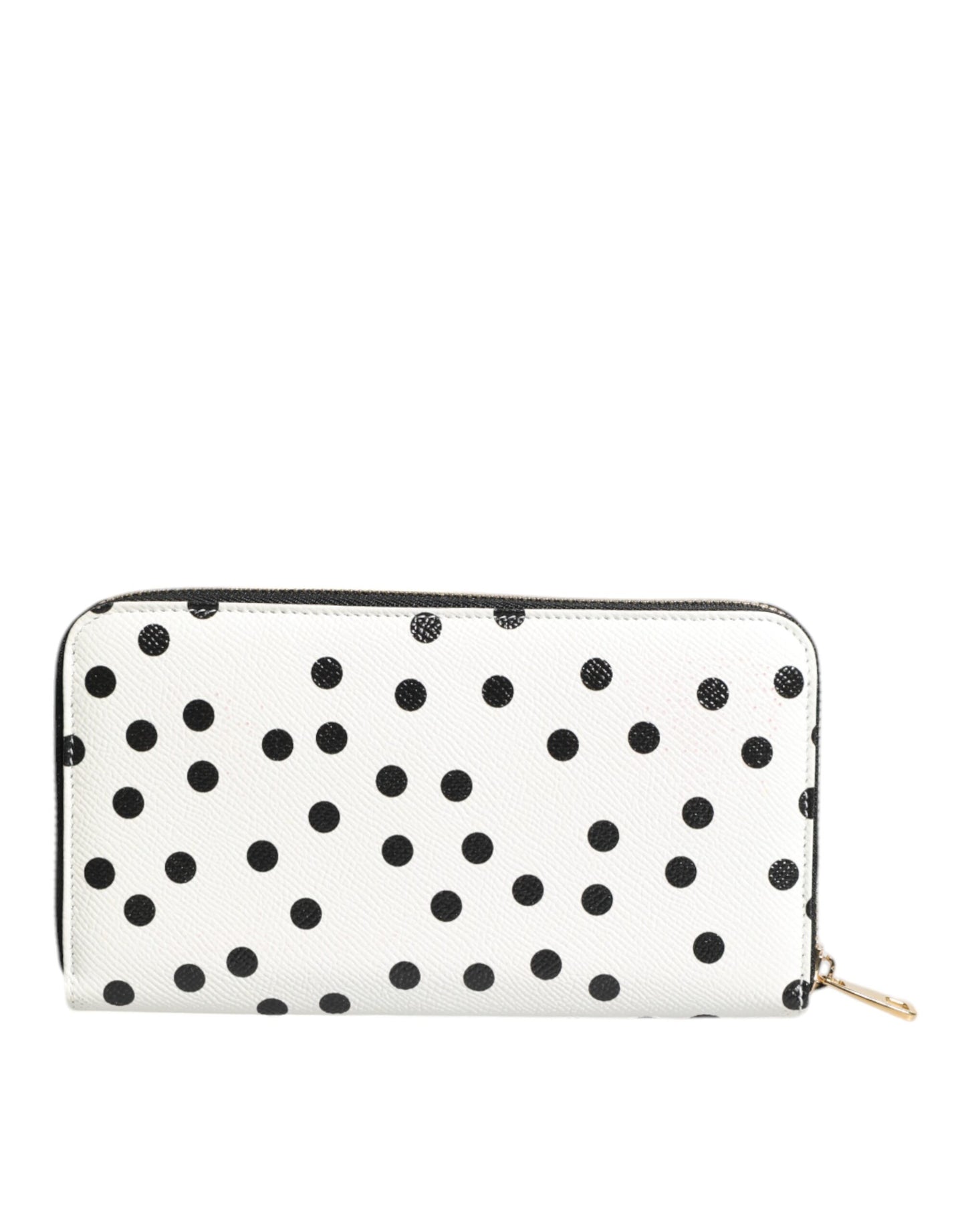 Dolce &amp; Gabbana – Kontinentale Geldbörse aus Leder mit Rundum-Reißverschluss in Weiß und Schwarz
