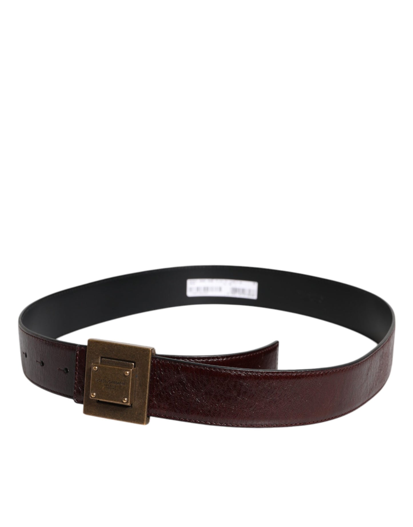Dolce & Gabbana Brown Leather Gold Metal Buckle Classic Belt