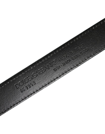 Dolce &amp; Gabbana Gürtel aus grünem Straußenleder mit silberner Metallschnalle